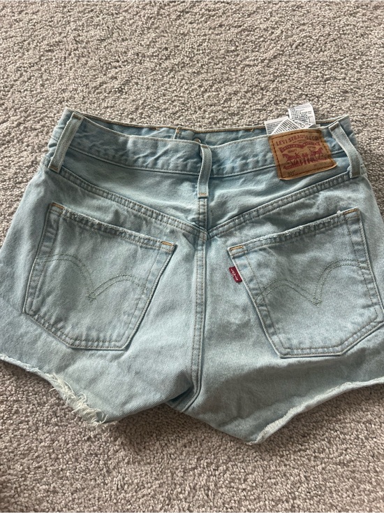 Levi's Pants - Levi's 501 original Light Blue Distressed High-Rise Denim Shorts